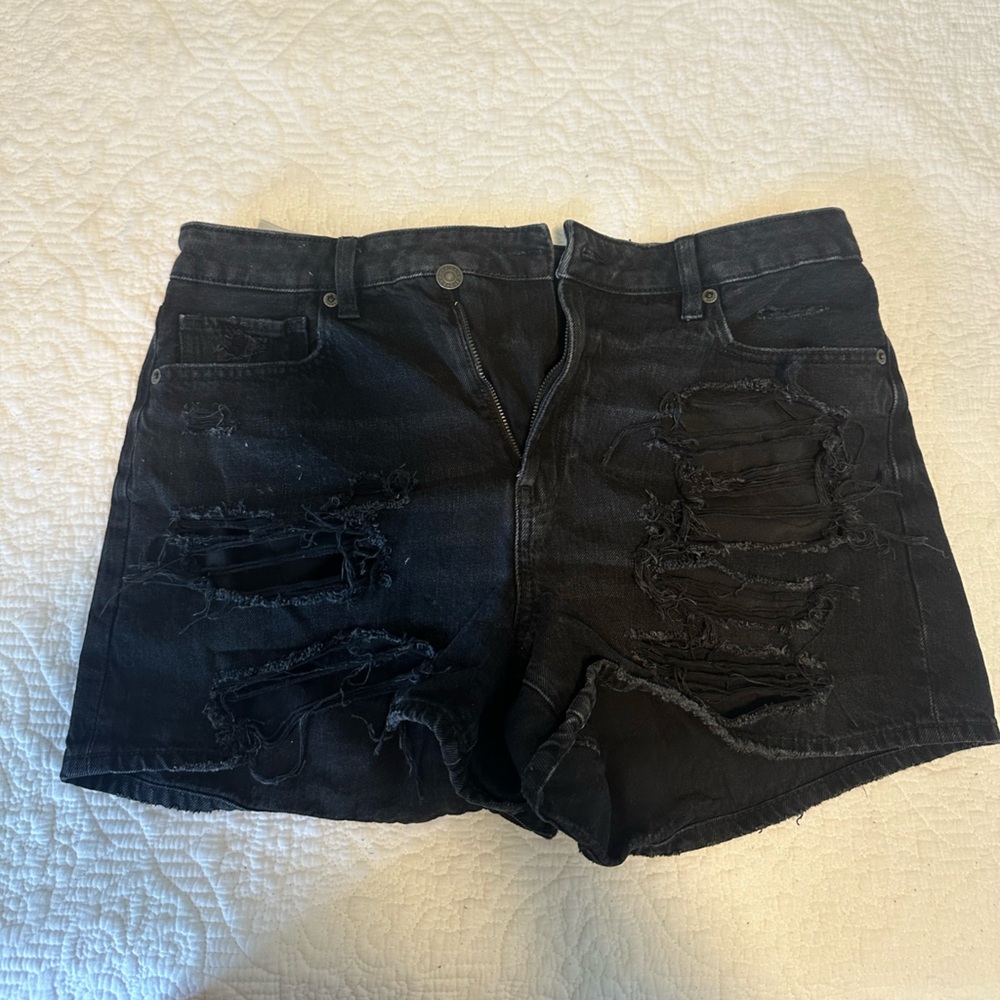 American eagle black denim shorts size 10